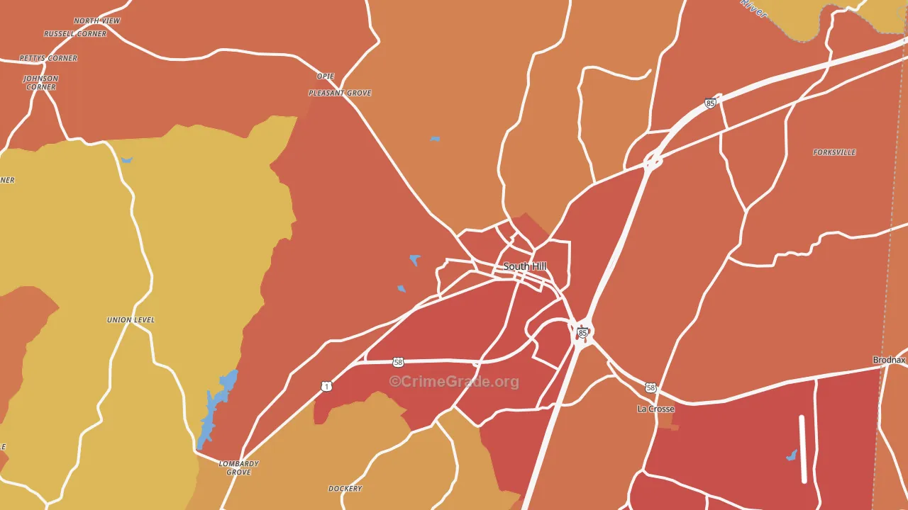 South Hill, VA Map of Assault Rates