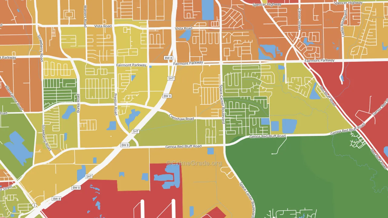 South Houston Gardens, Pasadena, TX Map of Assault Rates
