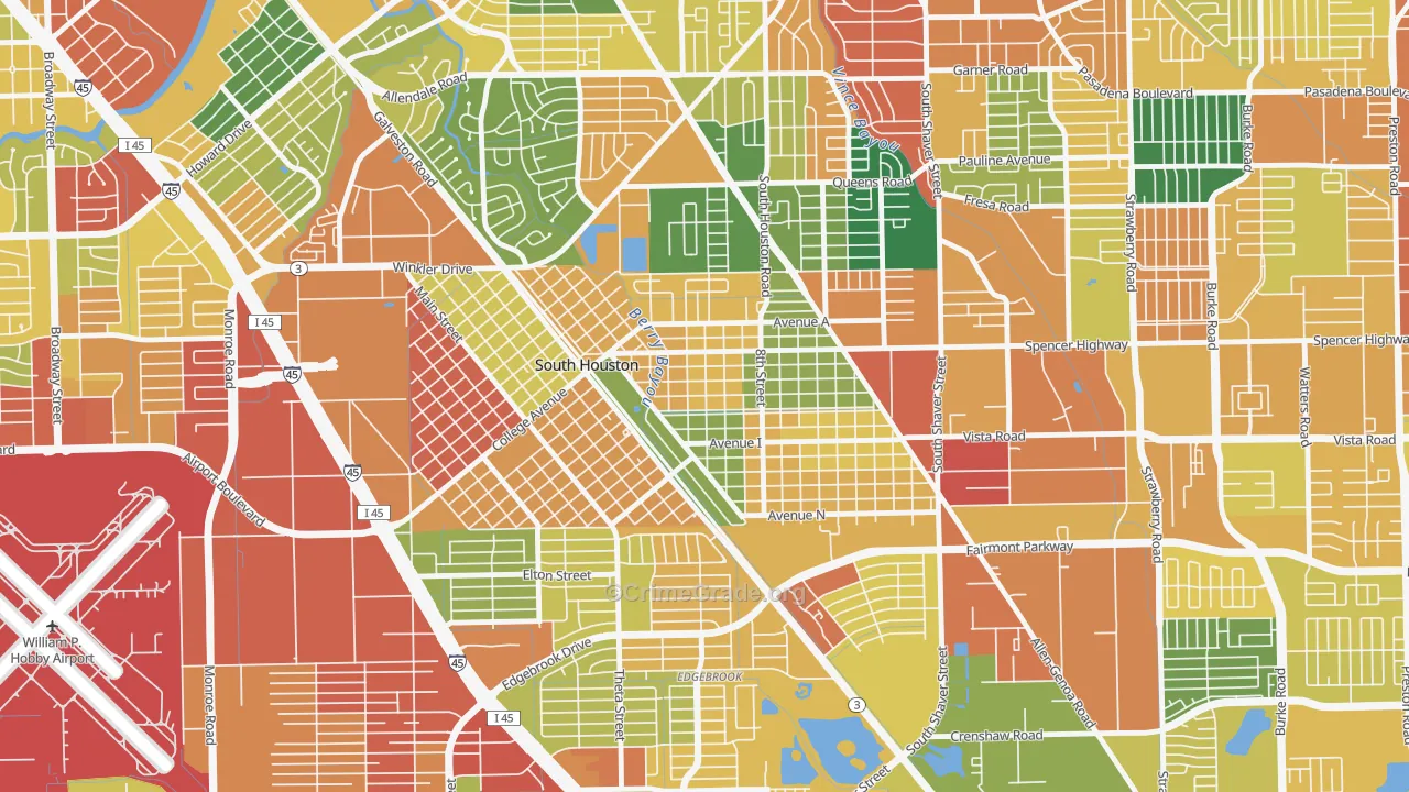 South Houston, TX Map of Assault Rates