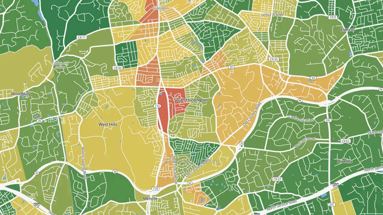 South Huntington, NY Map of Assault Rates