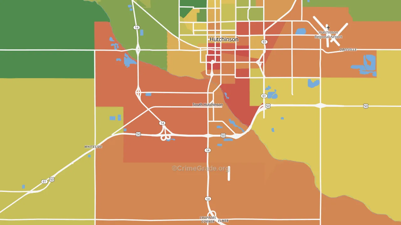 South Hutchinson, KS Map of Assault Rates