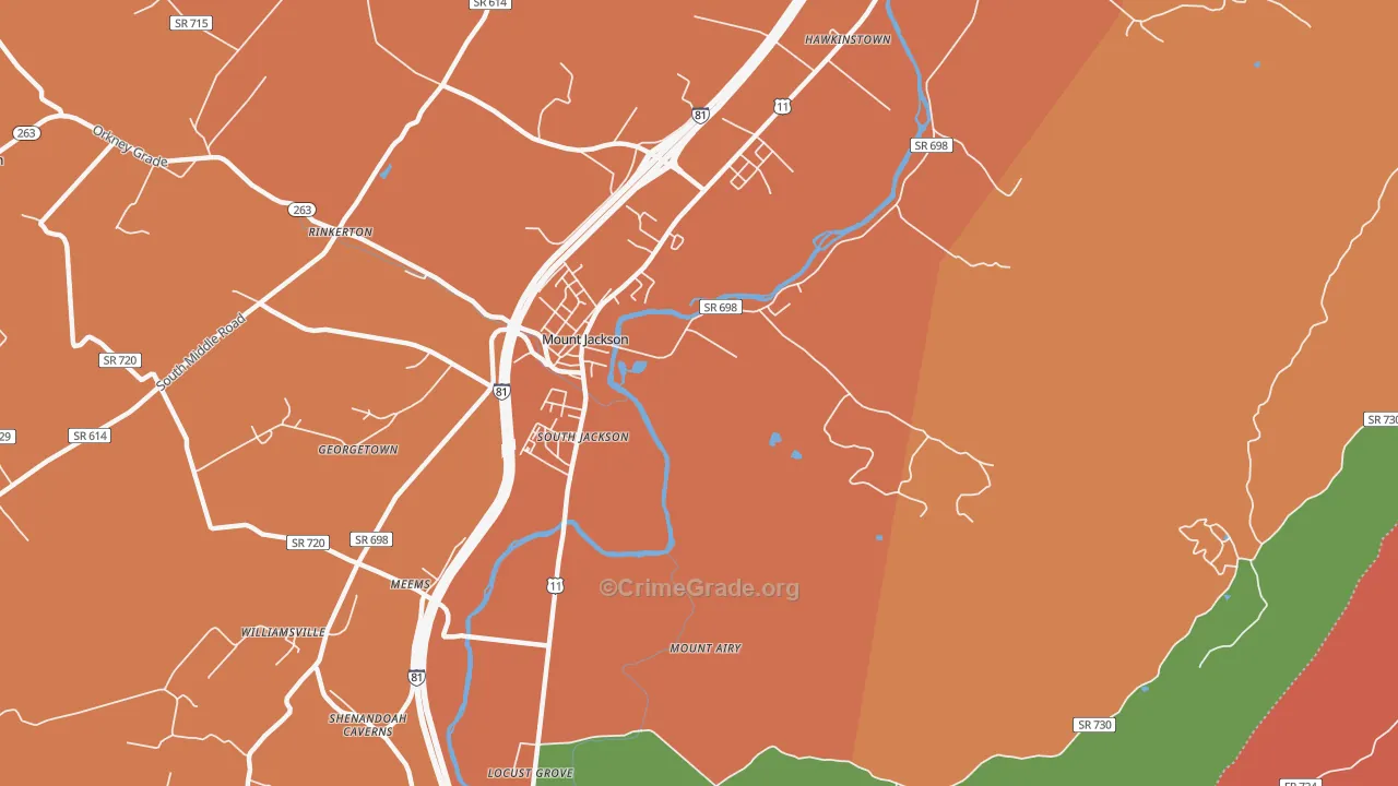 South Jackson, VA Map of Assault Rates