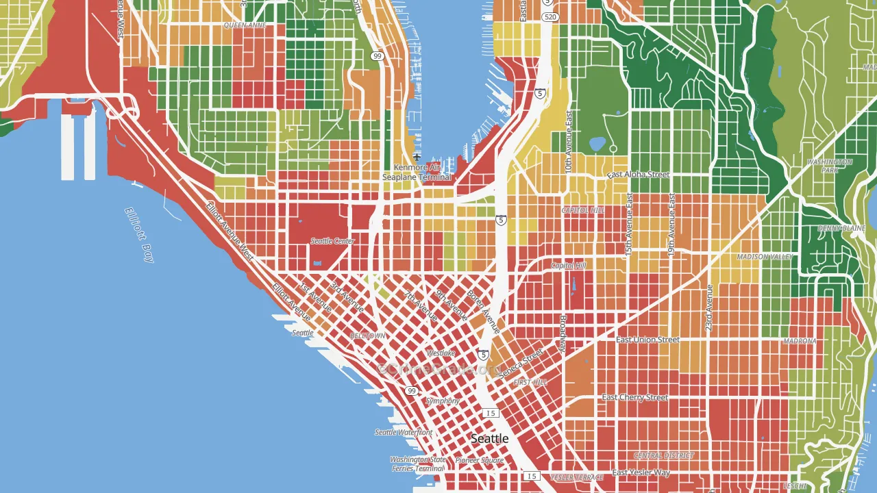 South Lake Union, Seattle, WA Map of Assault Rates