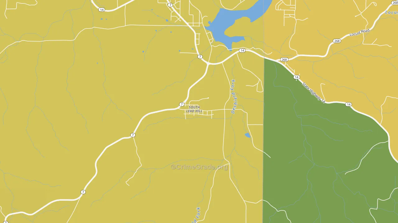 South Lead Hill, AR Map of Assault Rates