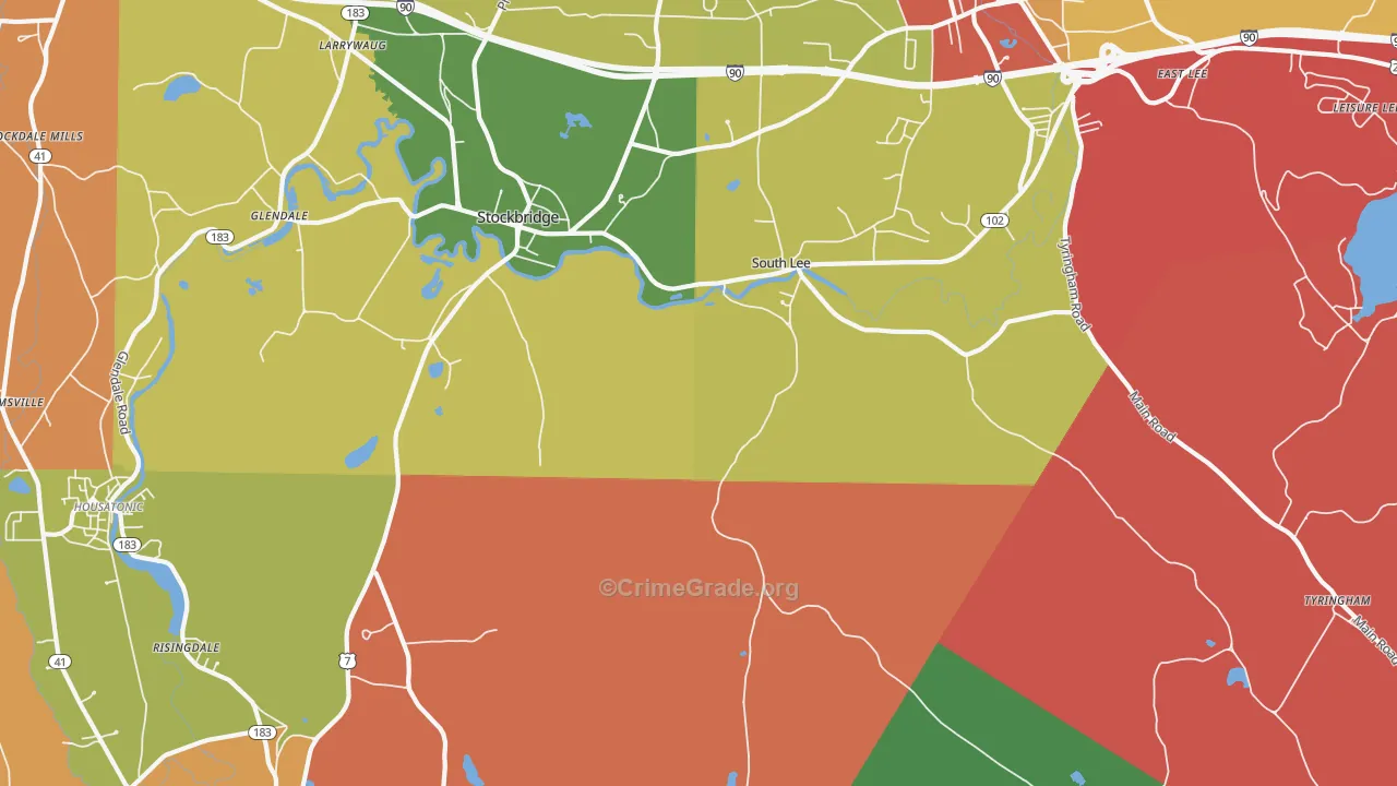 South Lee, MA Map of Assault Rates