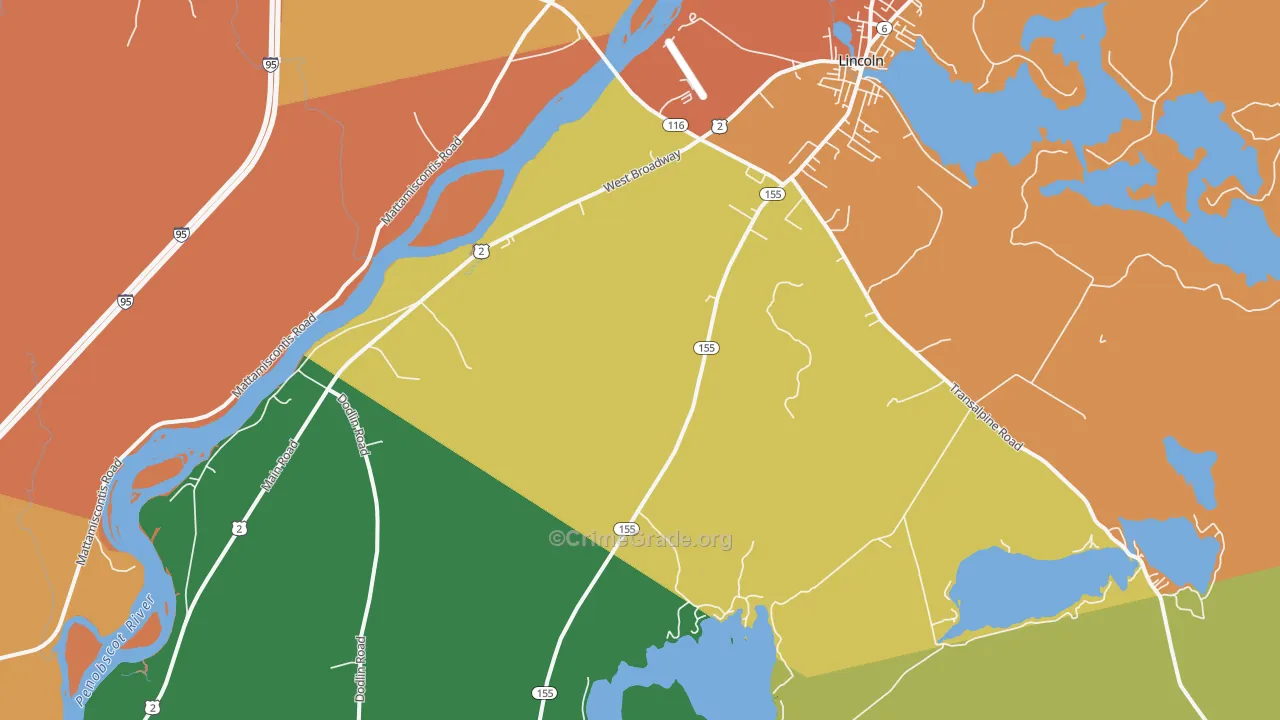 South Lincoln, ME Map of Assault Rates