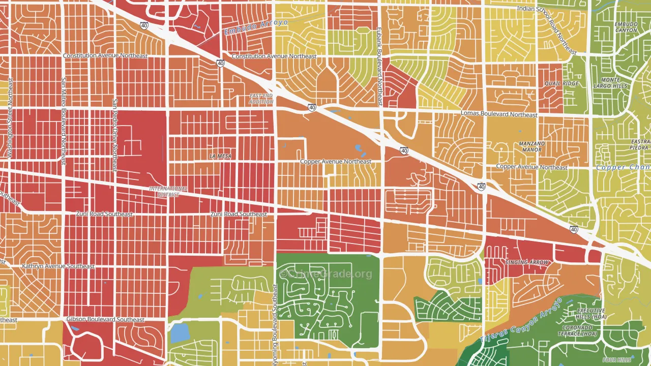 South Los Altos, Albuquerque, NM Map of Assault Rates