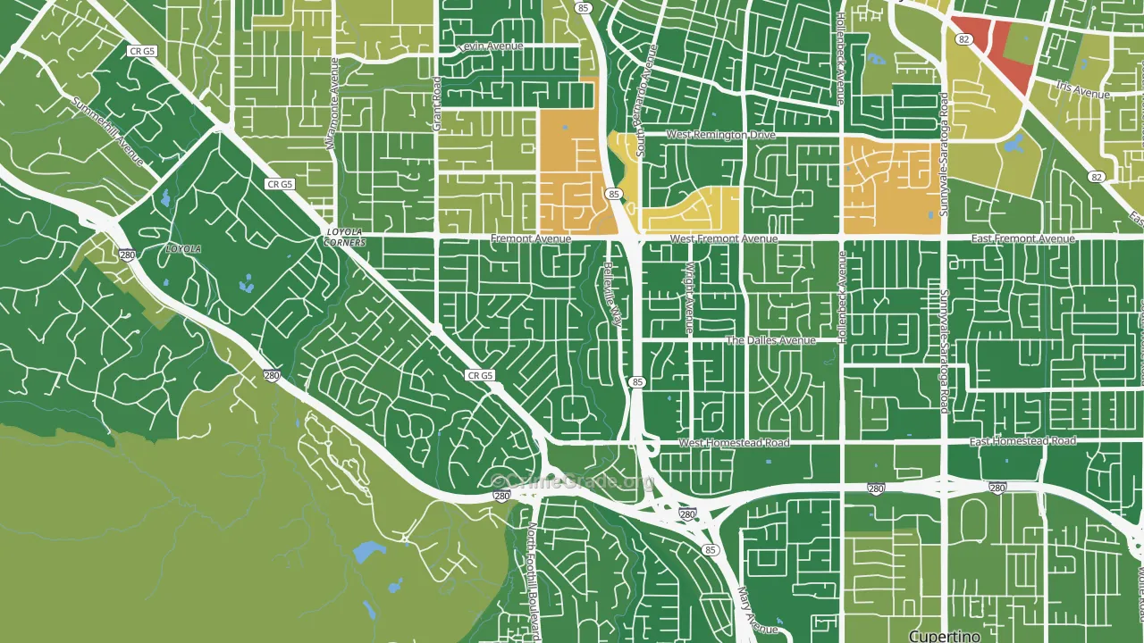 South Los Altos, Los Altos, CA Map of Assault Rates