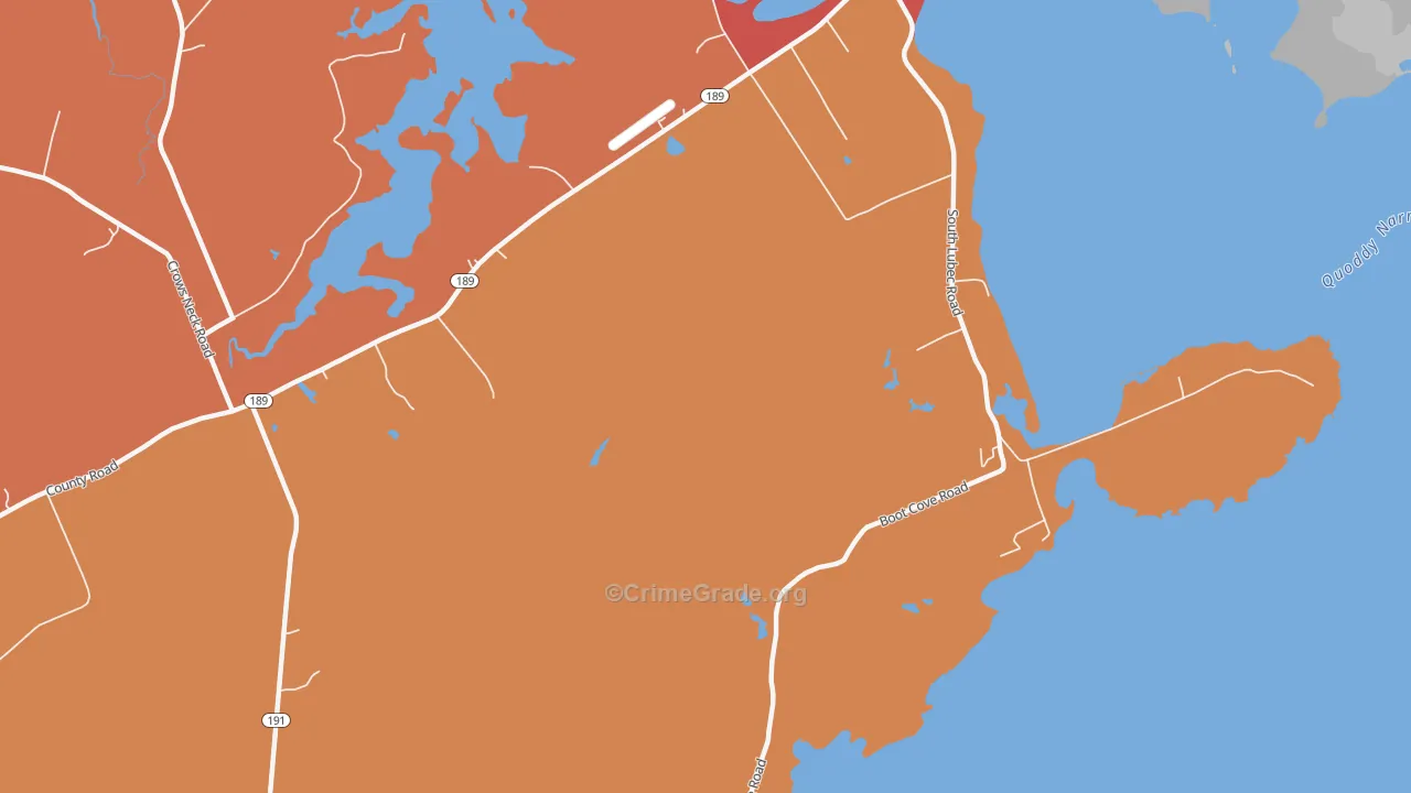 South Lubec, ME Map of Assault Rates