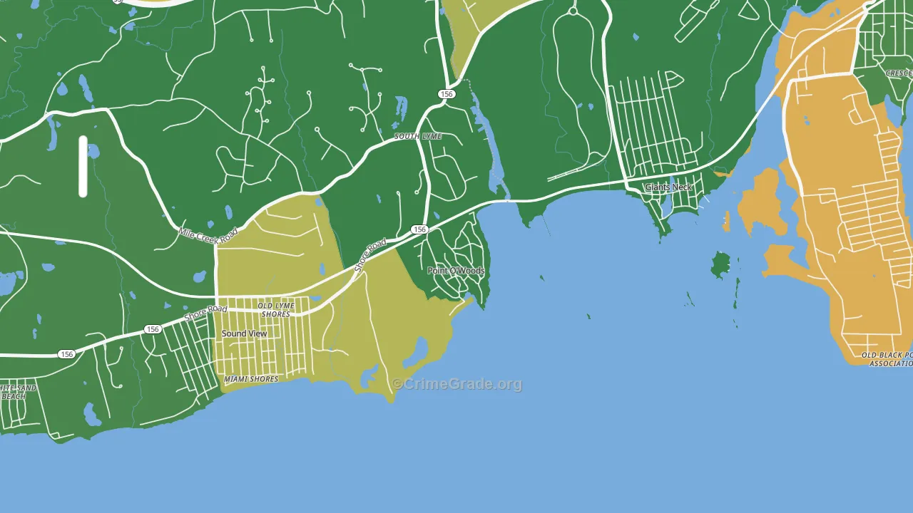 South Lyme, CT Map of Assault Rates
