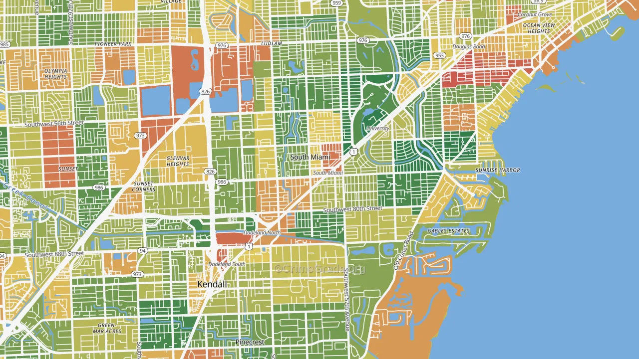 South Miami, FL Map of Assault Rates