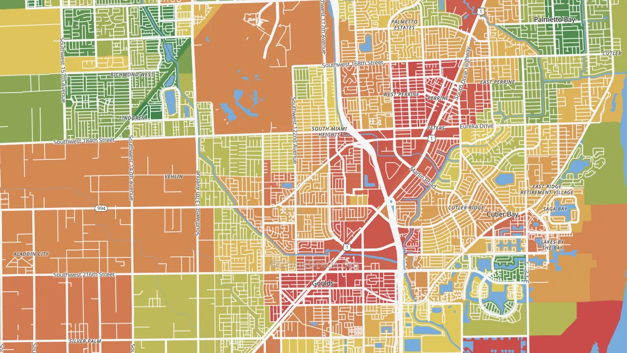 South Miami Heights, FL Map of Assault Rates