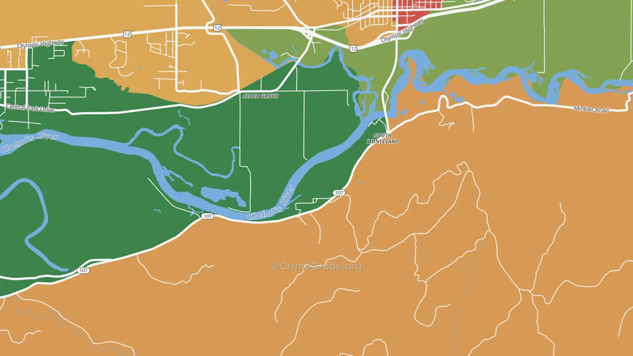 South Montesano, WA Map of Assault Rates