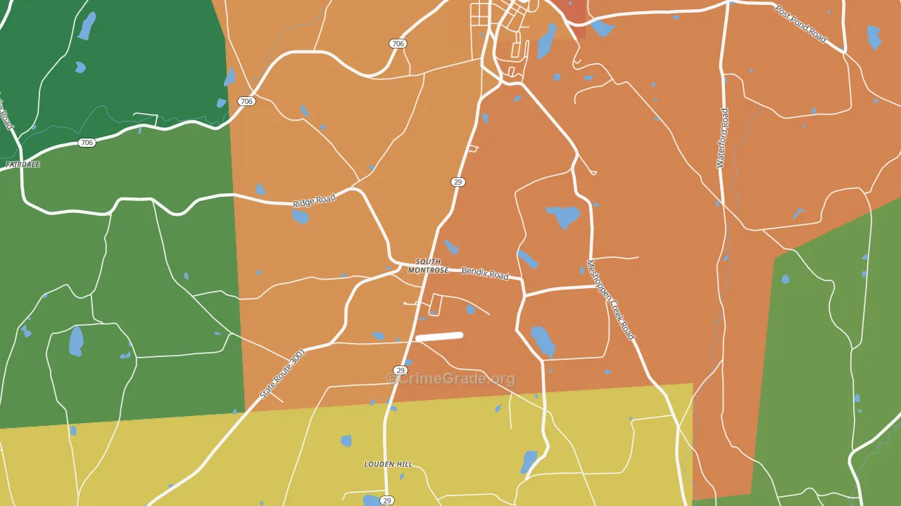 South Montrose, PA Map of Assault Rates
