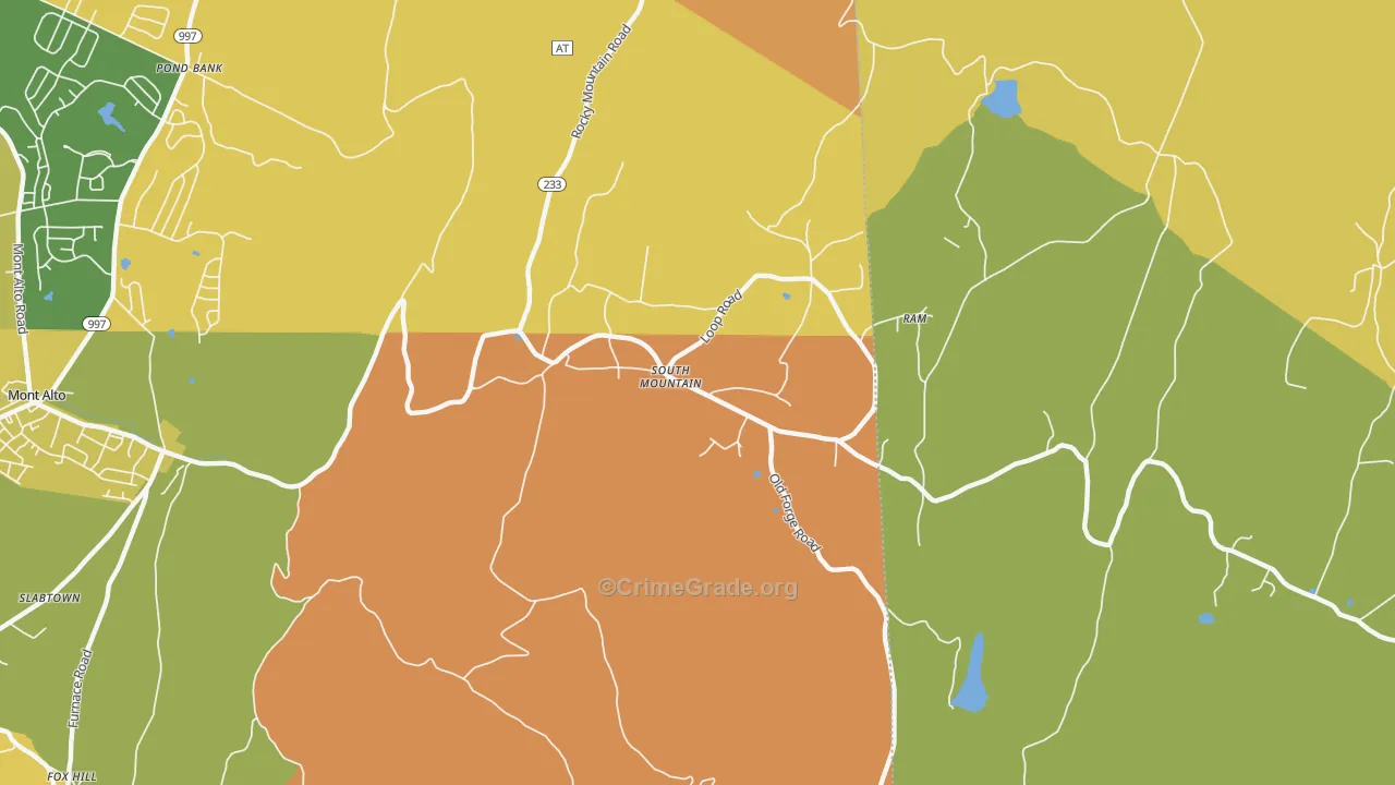 South Mountain, PA Map of Assault Rates