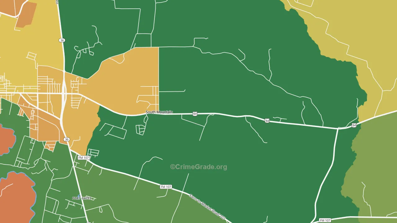 South Mountain, TX Map of Assault Rates