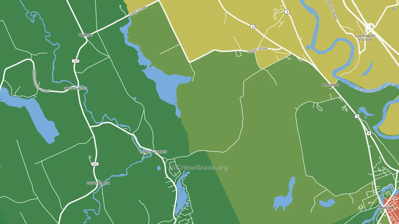 South Newbury, NH Map of Assault Rates