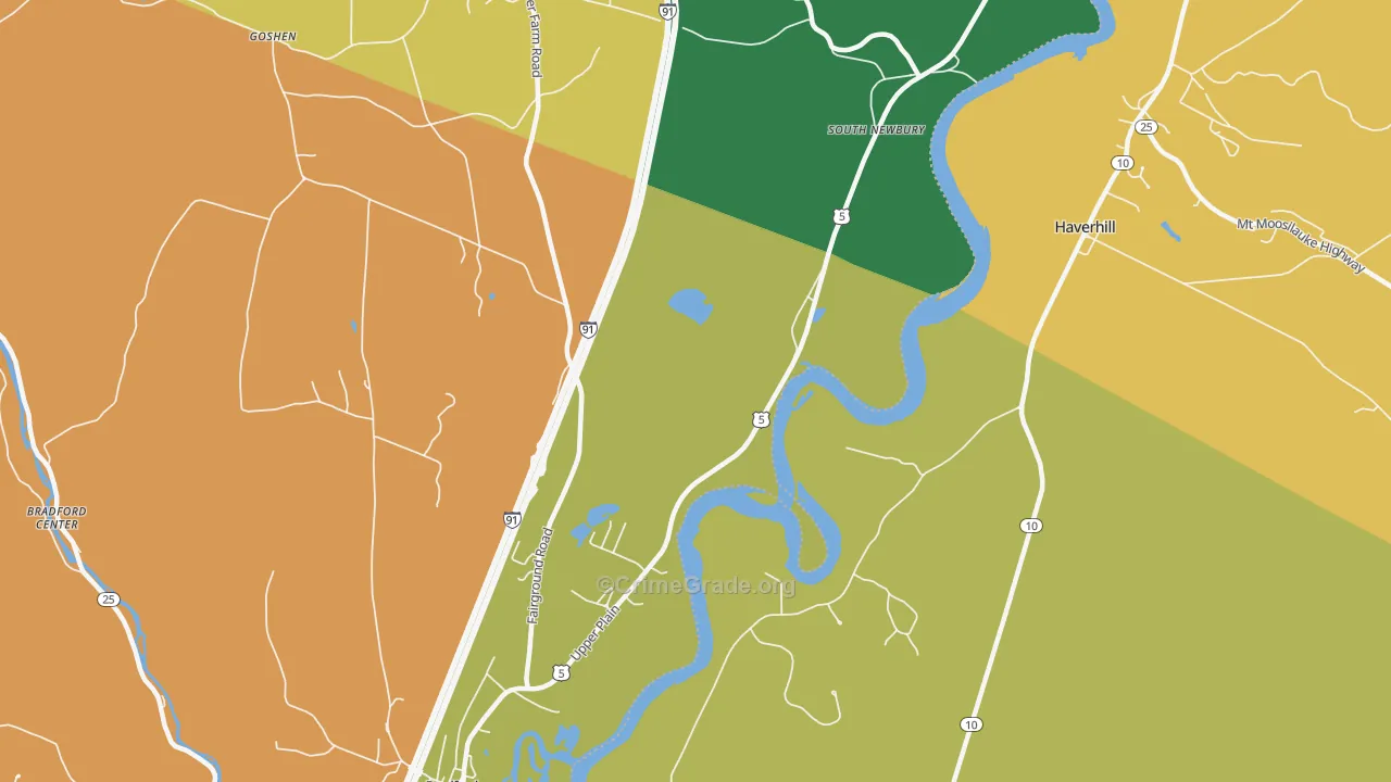 South Newbury, VT Map of Assault Rates