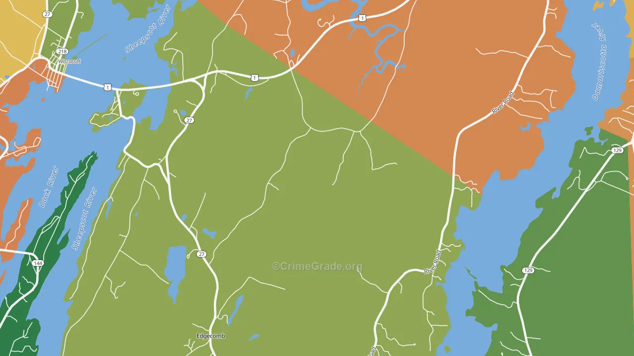 South Newcastle, ME Map of Assault Rates