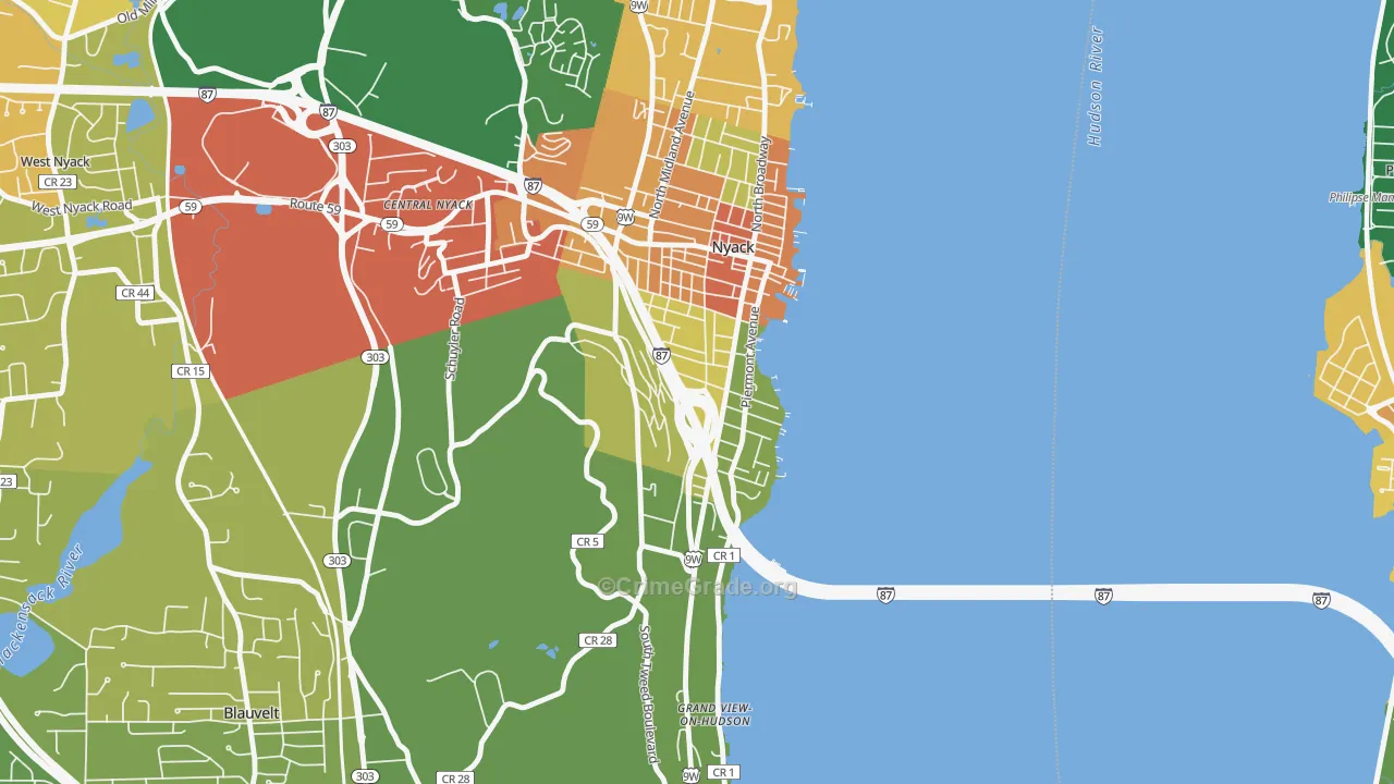 South Nyack, NY Map of Assault Rates