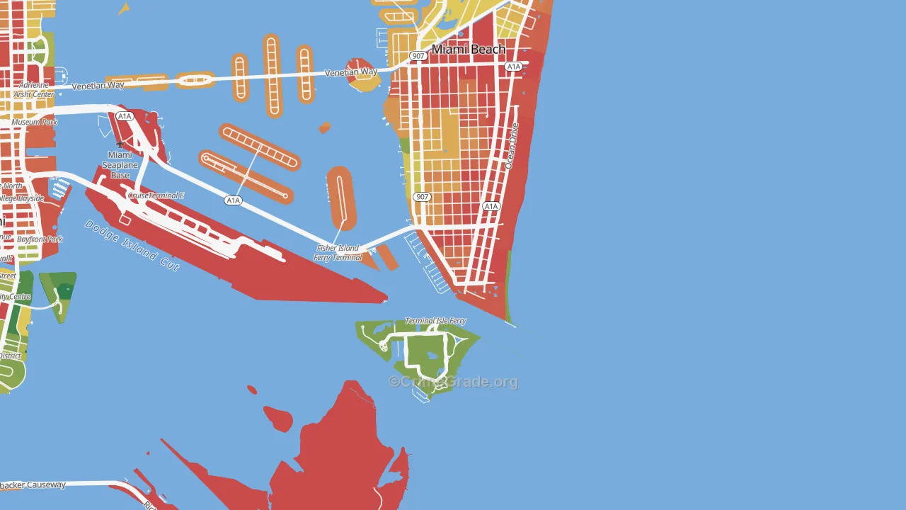 South of Fifth, Miami Beach, FL Map of Assault Rates