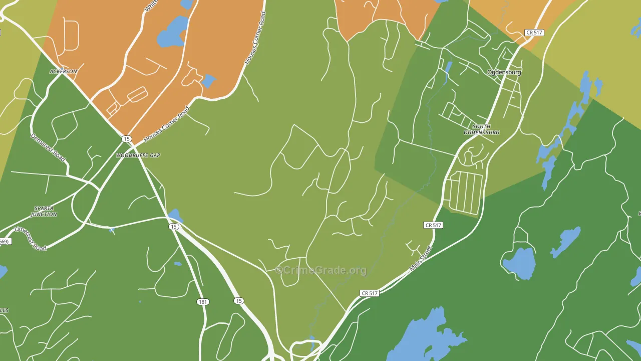 South Ogdensburg, NJ Map of Assault Rates