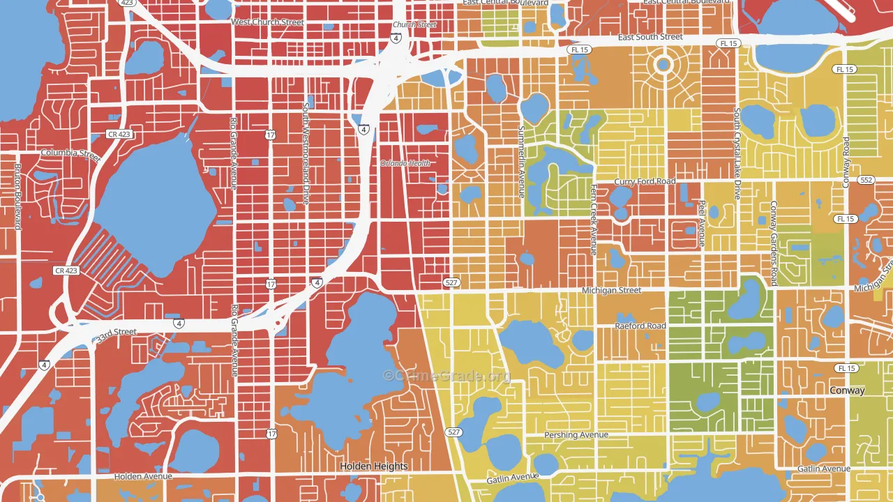 South Orange, Orlando, FL Map of Assault Rates