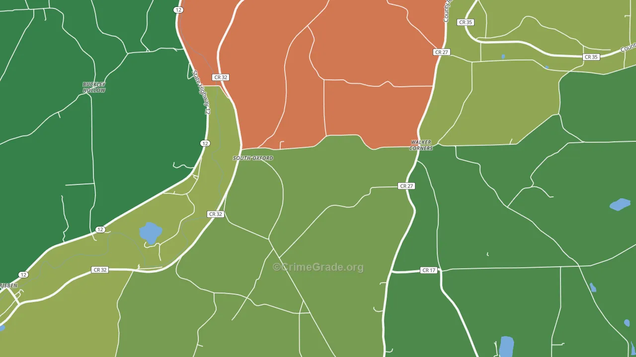 South Oxford, NY Map of Assault Rates