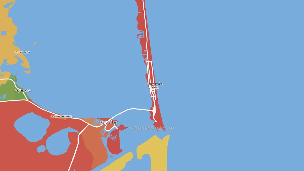 South Padre Island, TX Map of Assault Rates