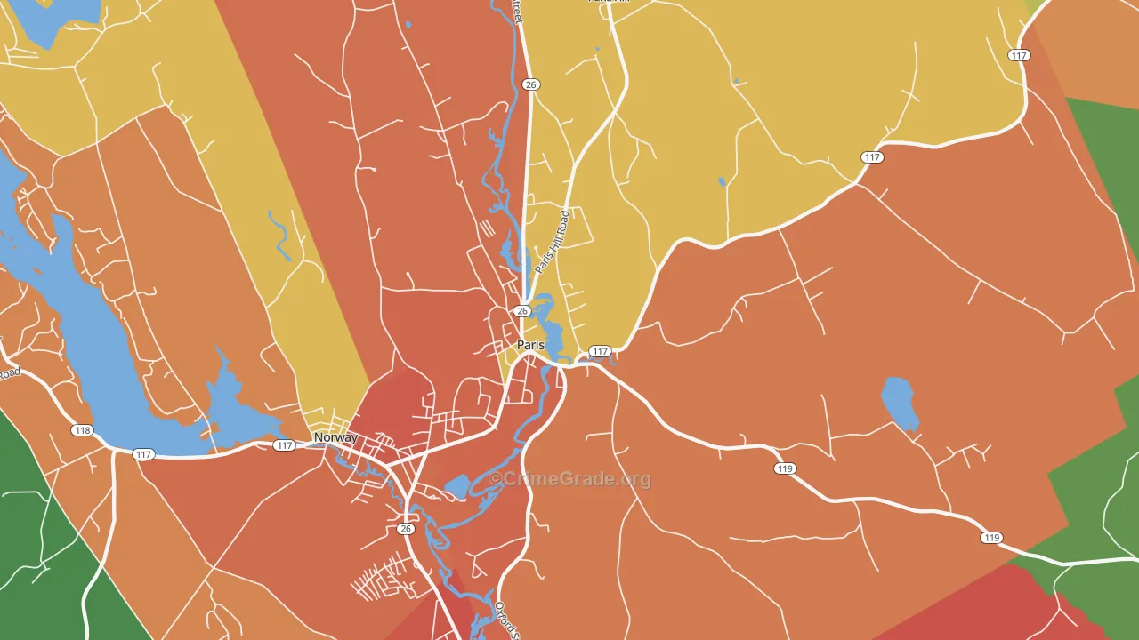 South Paris, ME Map of Assault Rates