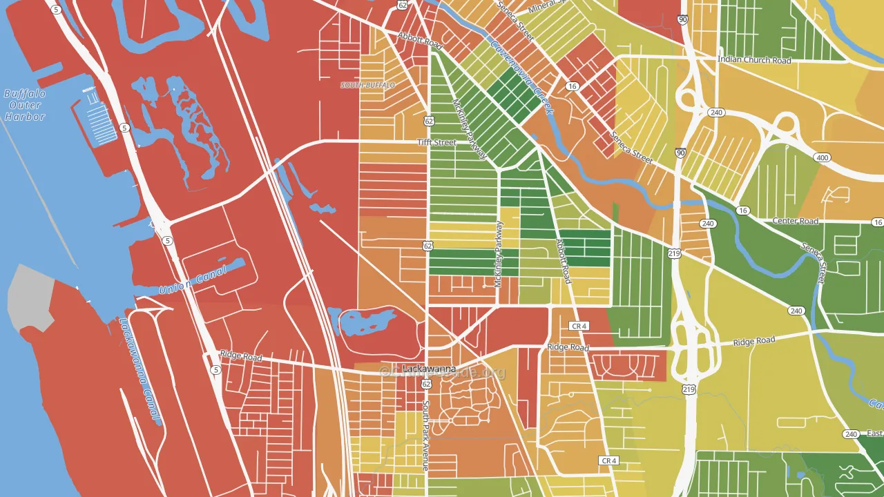 South Park, Buffalo, NY Map of Assault Rates