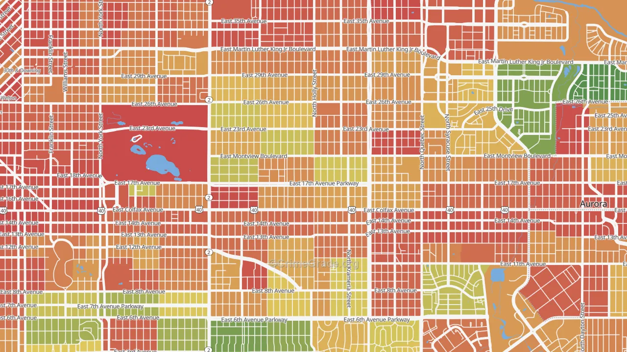 South Park Hill, Denver, CO Map of Assault Rates