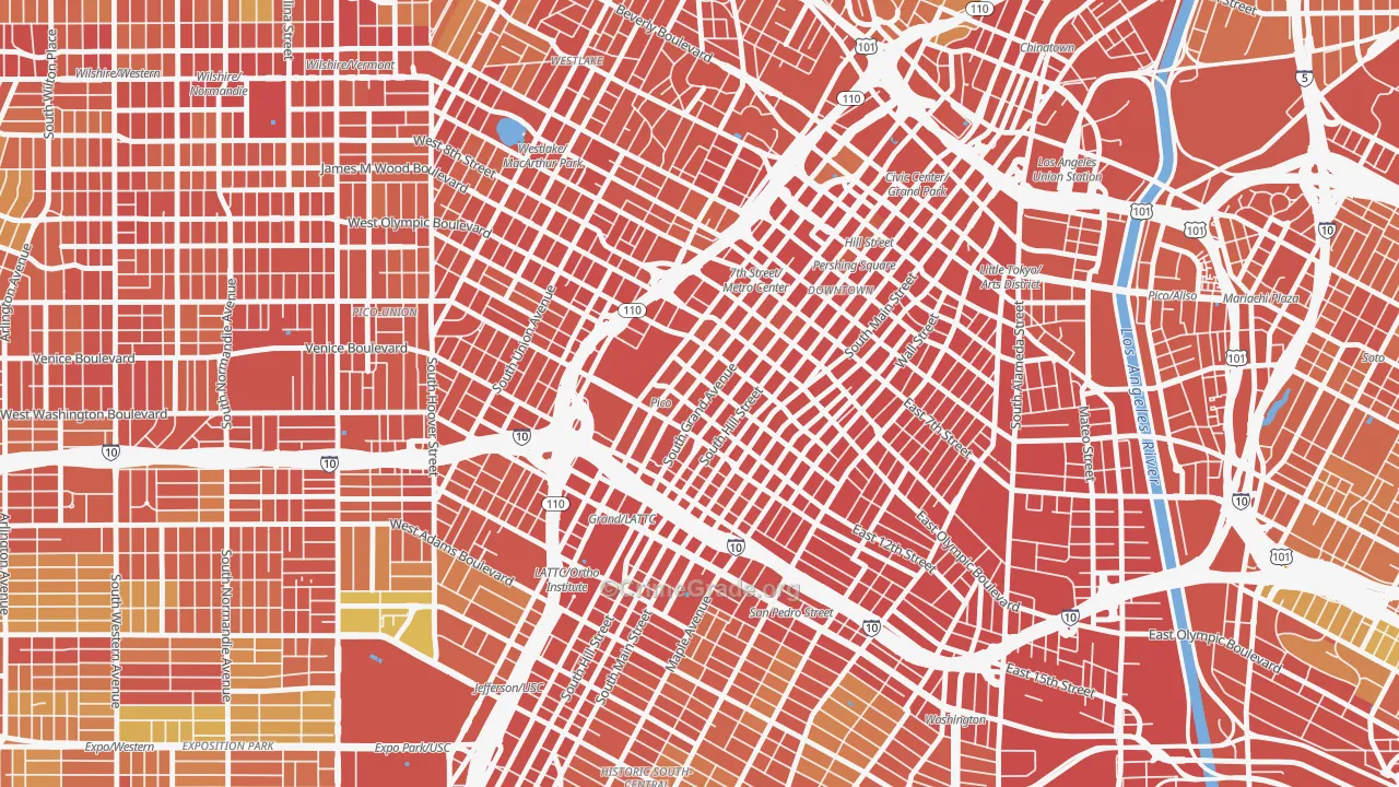 South Park, Los Angeles, CA Map of Assault Rates