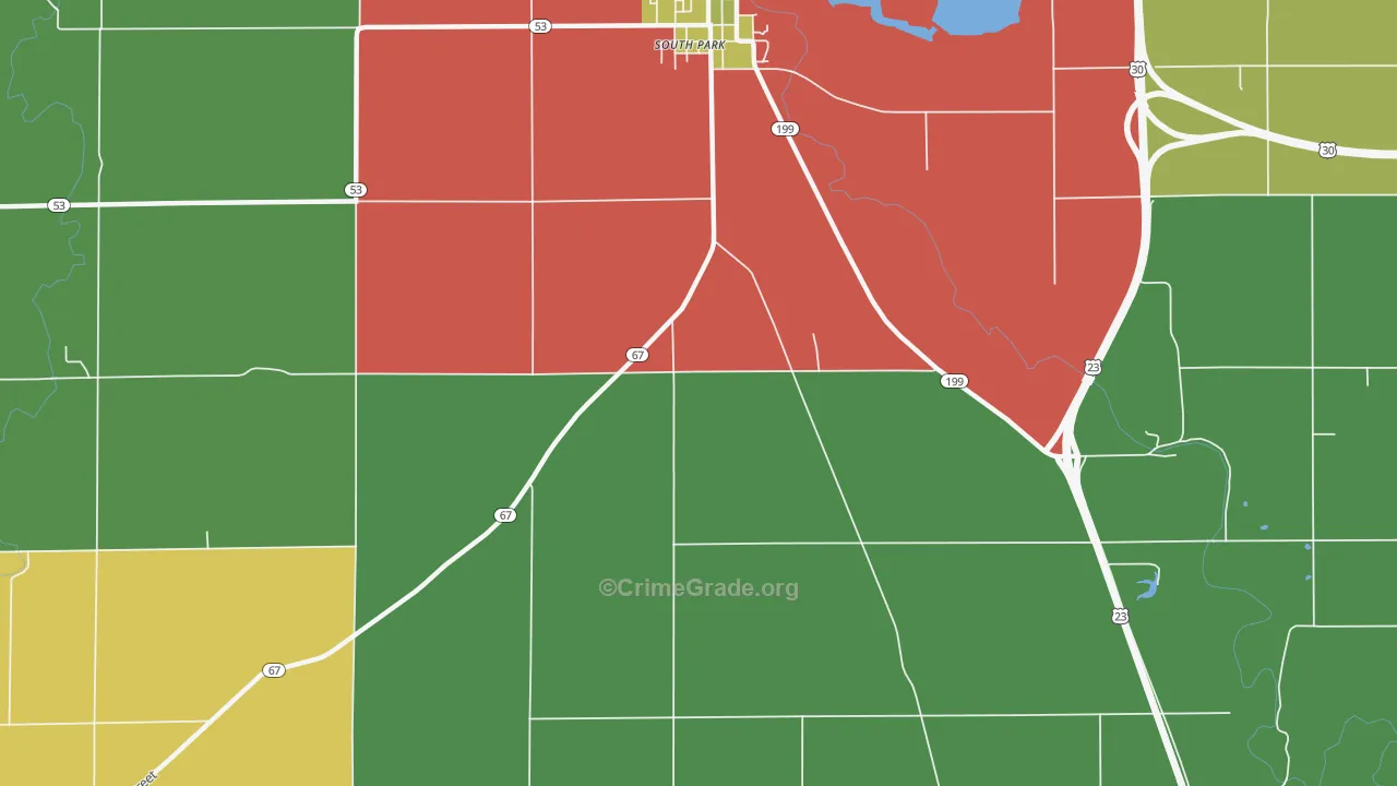 South Park, OH Map of Assault Rates