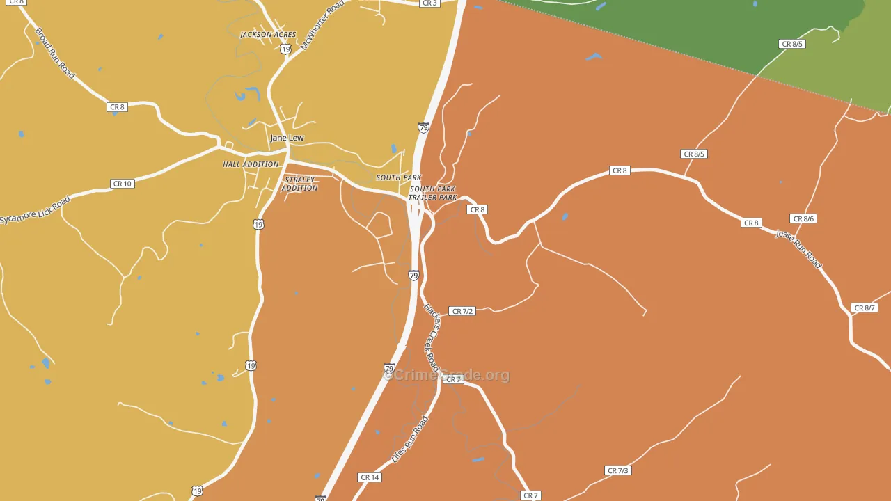 South Park, WV Map of Assault Rates