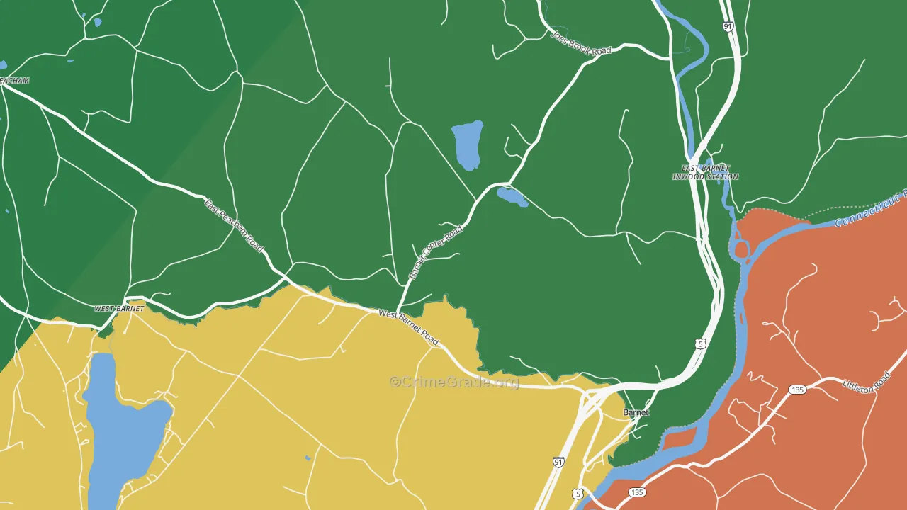 South Peacham, VT Map of Assault Rates
