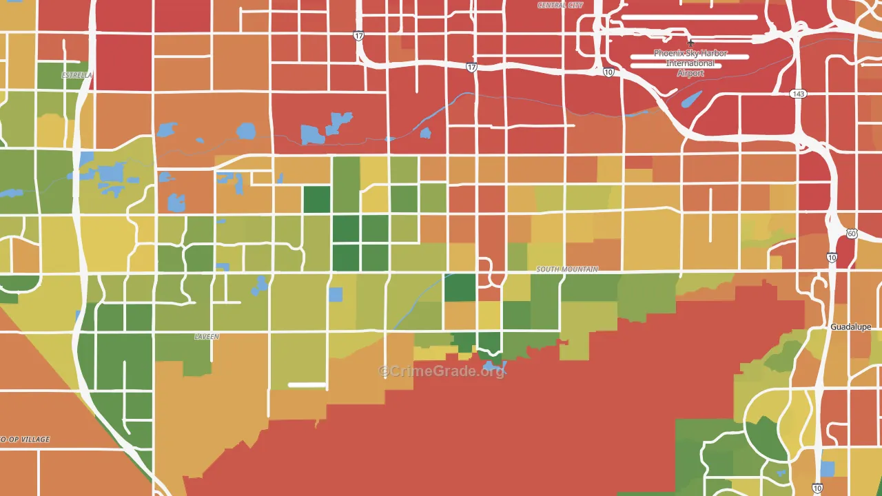 South Phoenix, Phoenix, AZ Map of Assault Rates
