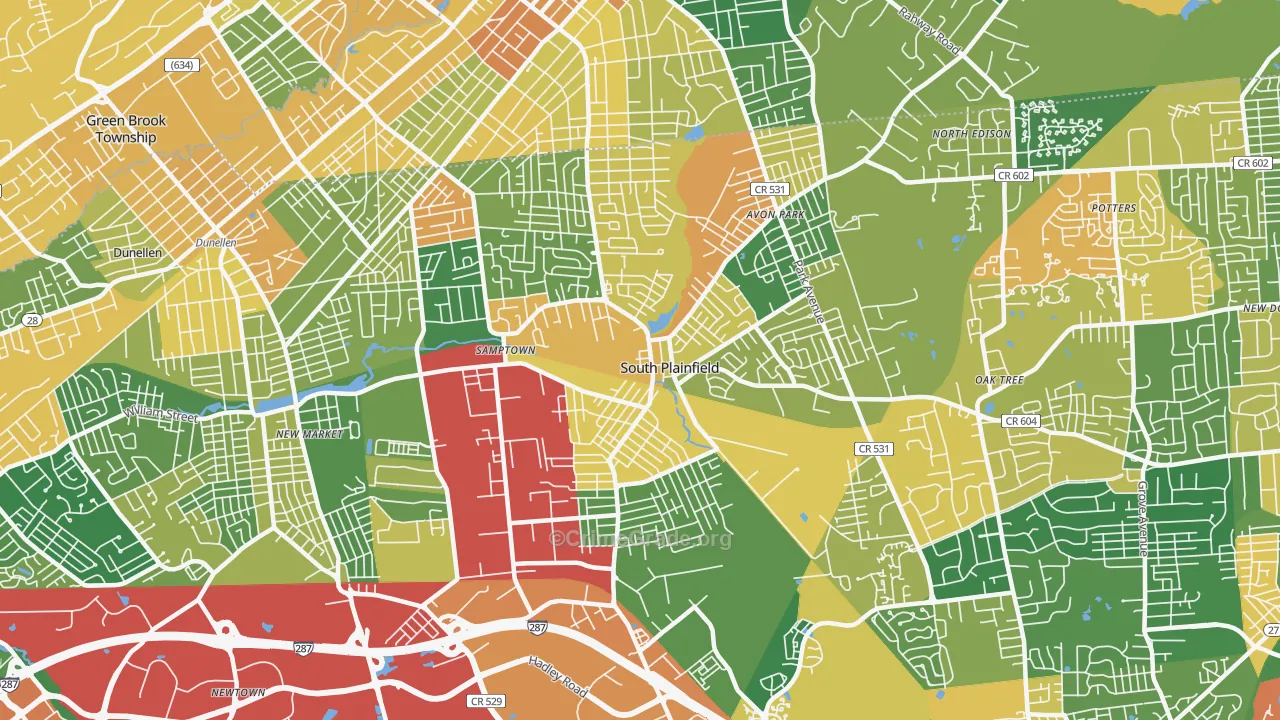 South Plainfield, NJ Map of Assault Rates