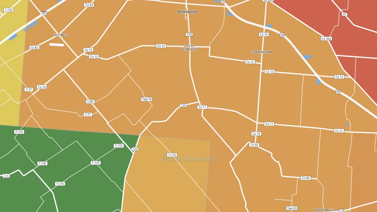 South Plymouth, OH Map of Assault Rates