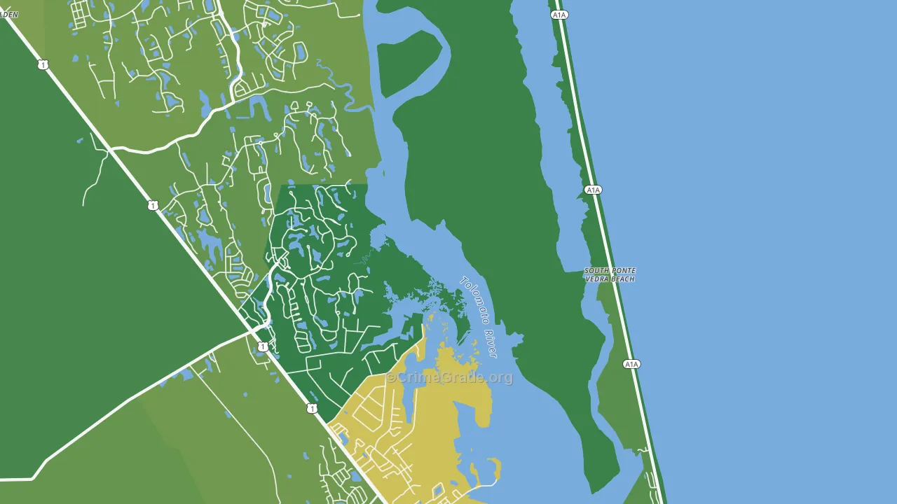 South Ponte Vedra Beach, FL Map of Assault Rates