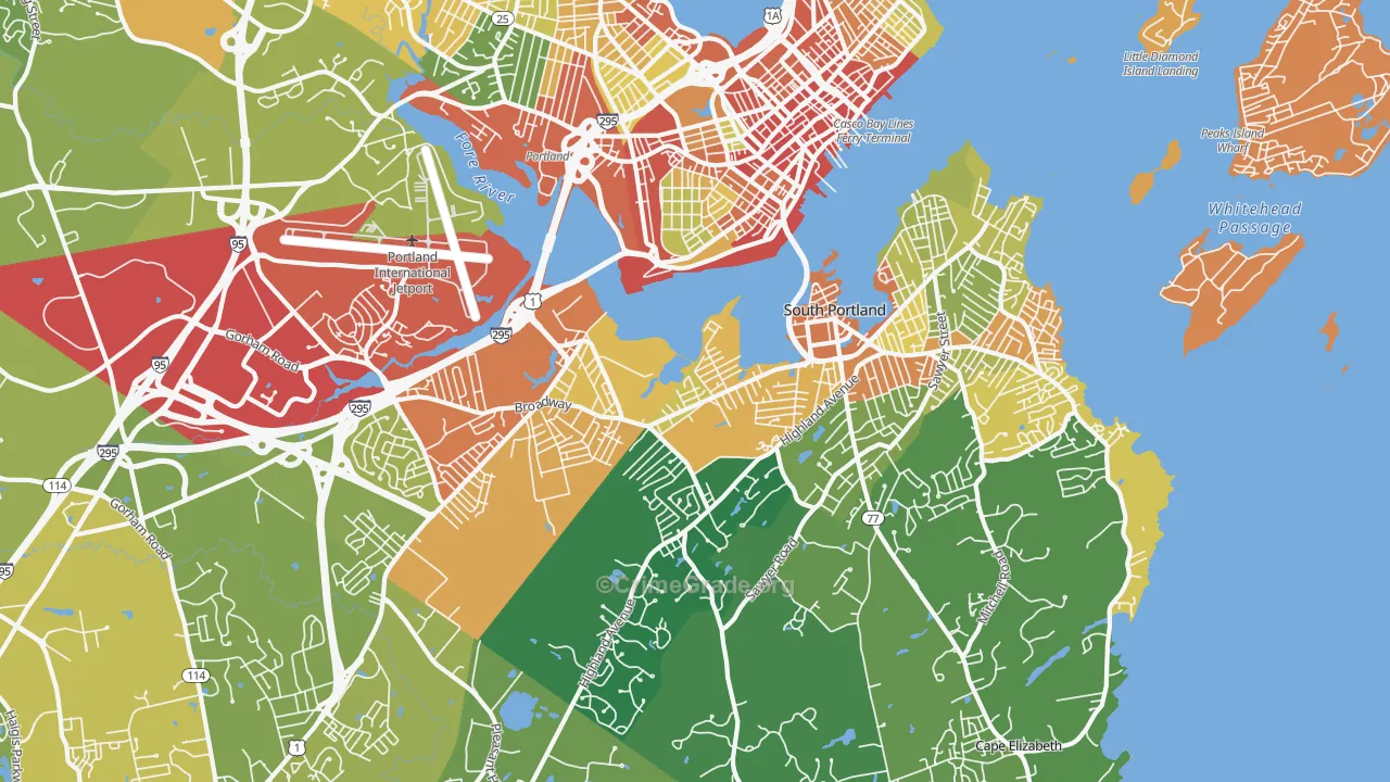 South Portland, ME Map of Assault Rates