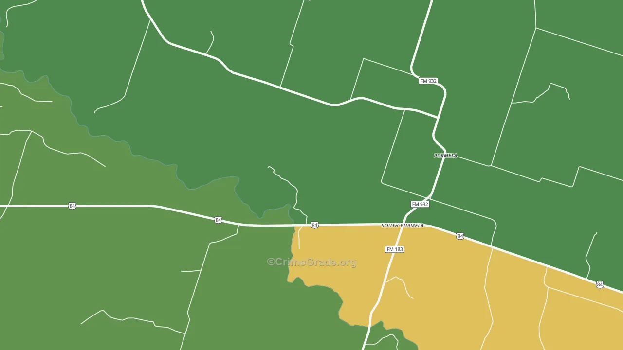 South Purmela, TX Map of Assault Rates