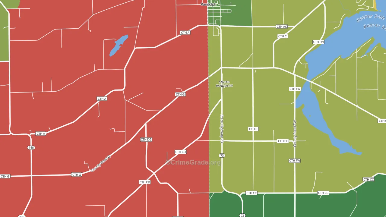 South Randolph, WI Map of Assault Rates