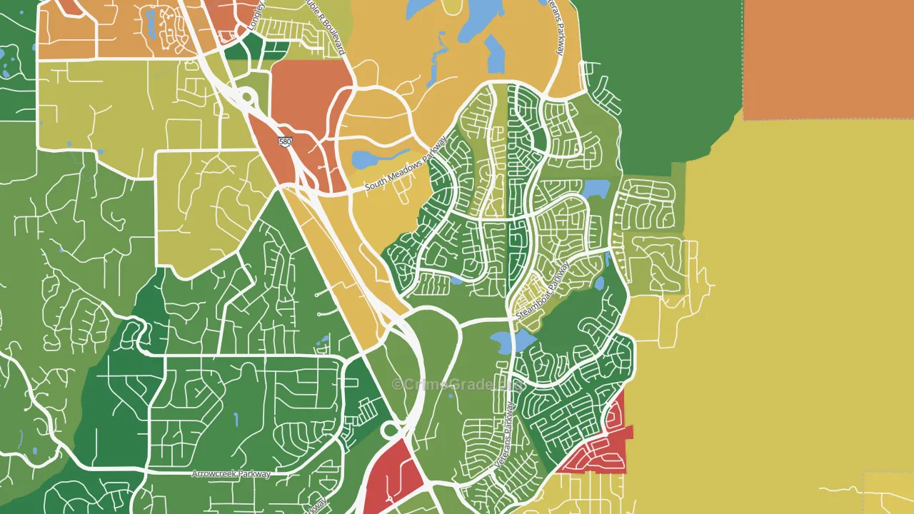 South Reno, Reno, NV Map of Assault Rates