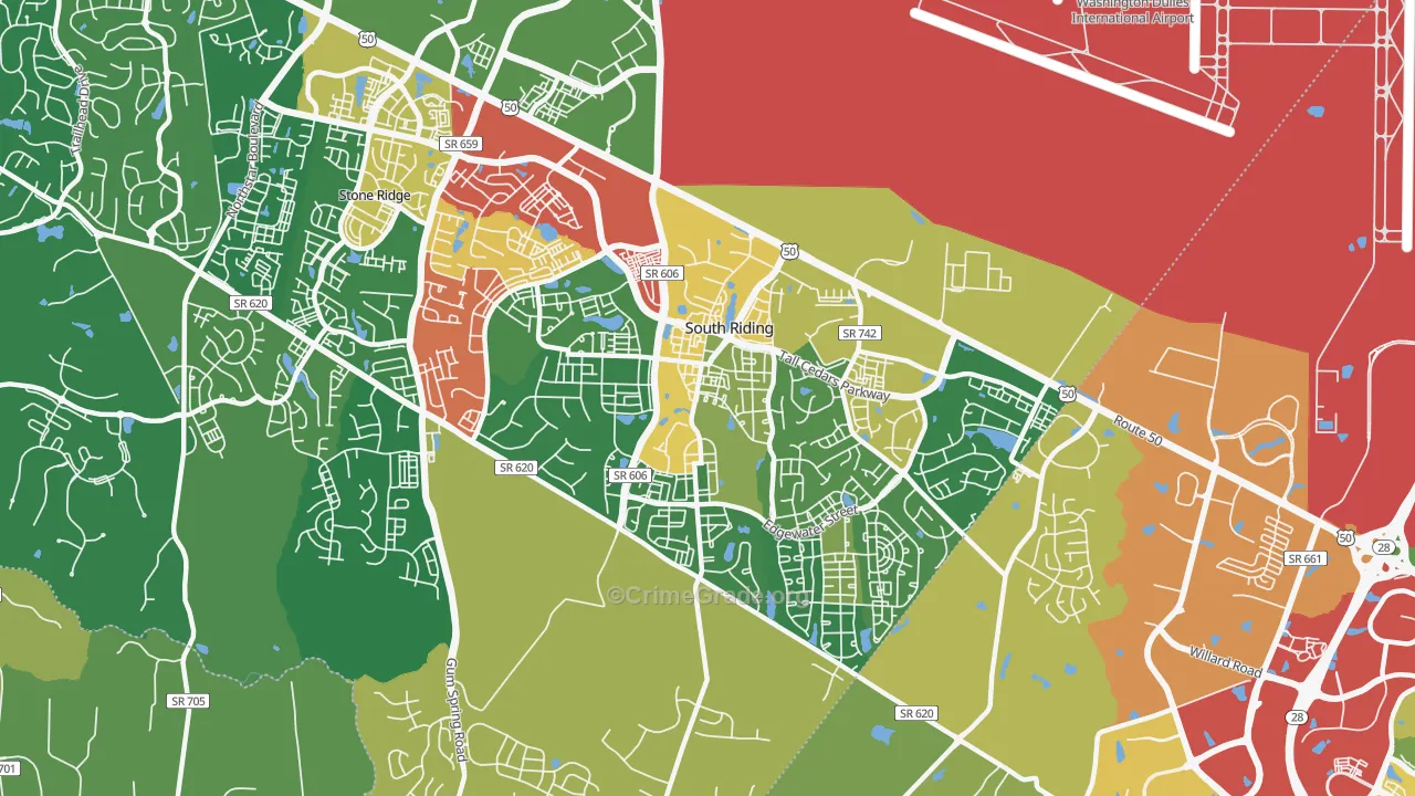 South Riding, VA Map of Assault Rates
