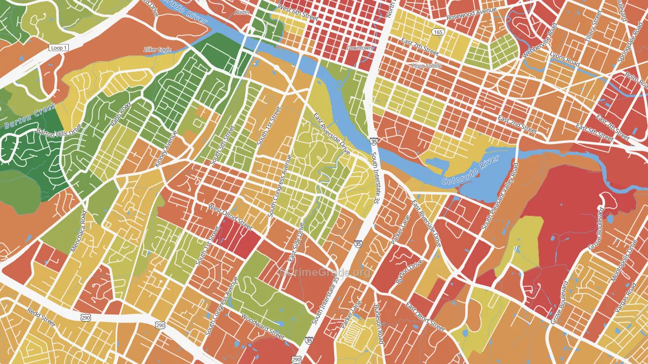 South River City, Austin, TX Map of Assault Rates