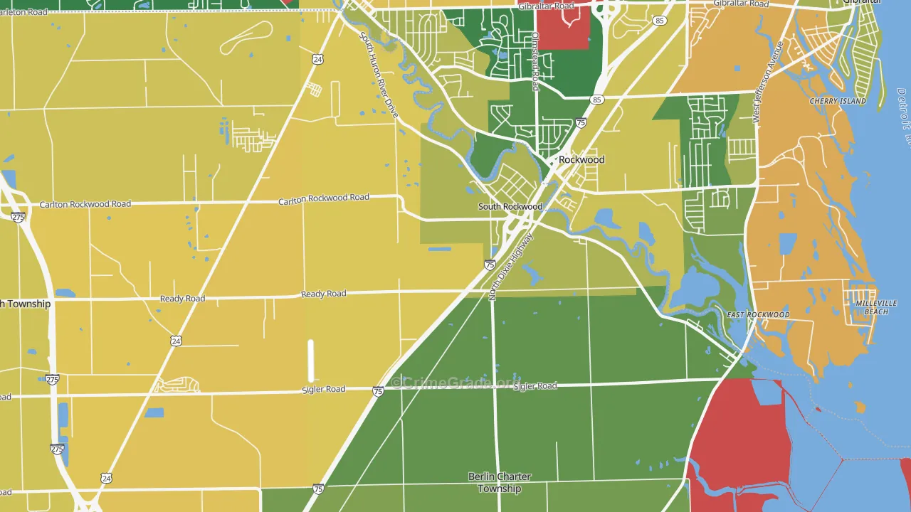 South Rockwood, MI Map of Assault Rates