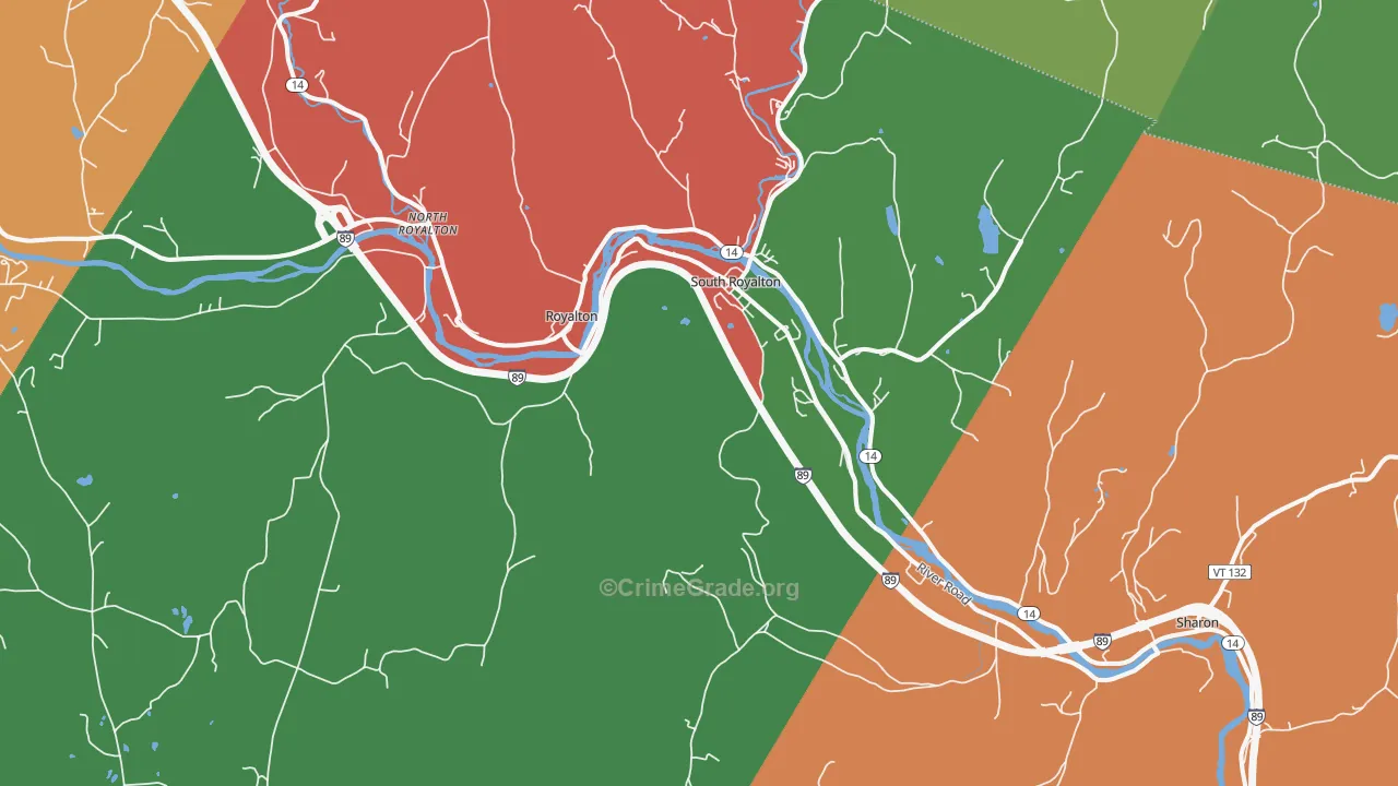 South Royalton, VT Map of Assault Rates