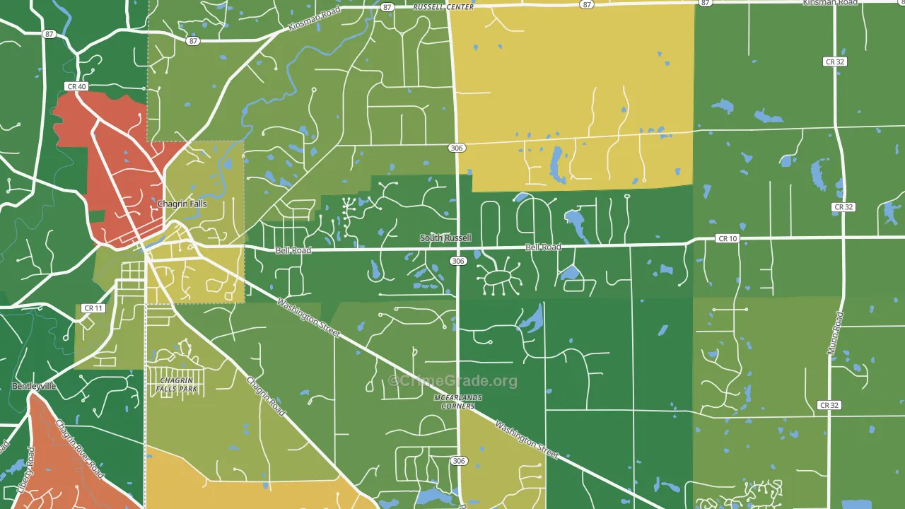 South Russell, OH Map of Assault Rates