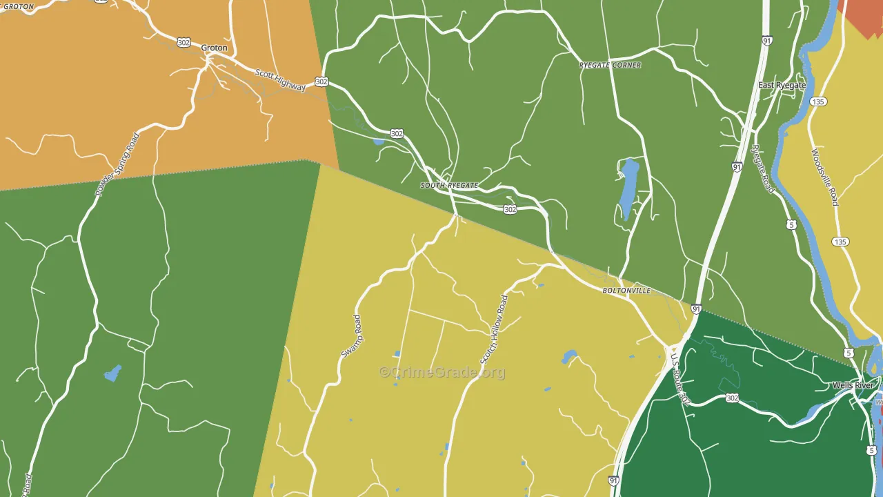 South Ryegate, VT Map of Assault Rates